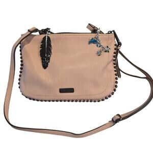 Jessica Simpson Cute Powder Pink Faux-Leather Detachable-Adj Shoulder Strap Bag